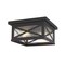 Z-Lite Brookside 2 Light Outdoor Flush Ceiling Mount Fixture, Black And Clear Seedy 583F-BK - alternate 1
